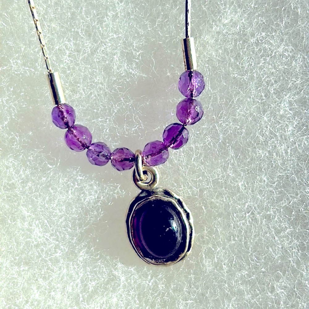 Silpada Sterling Silver Amethyst Necklace N1282 RARE February Birthstone